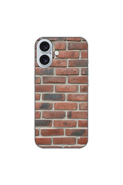 OEM Husa compatibila cu Apple iPhone 16 Silicon Gel Tpu Model Brick Wall