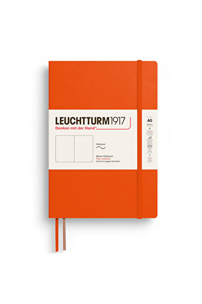Leuchtturm Caiet A5 cu copertă flexibilă din vellum, portocaliu dovleac