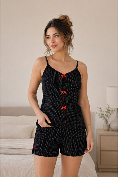 FORMO Premium Women's Lycra Viscose Polka Dot High Quality Shorts Pajama Set