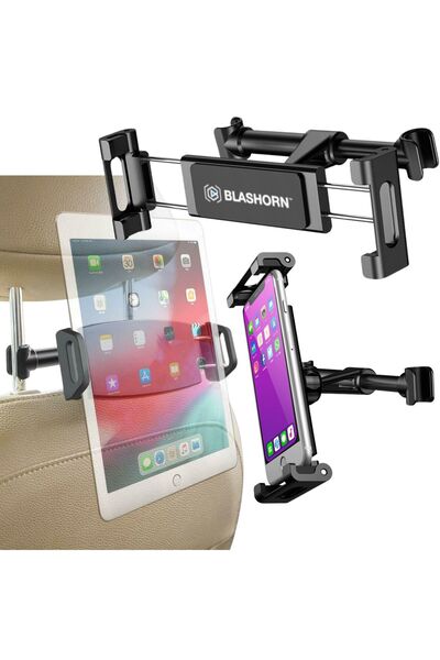 Mardil Car Headrest Tablet & Phone Holder 360° 4.7-12.9 Black, travel mount s...