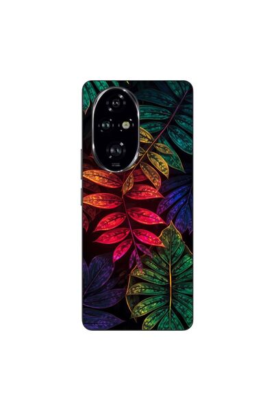 OEM Husa compatibila cu Honor 200 Pro Silicon Gel Tpu Model Minmal Neon Leave...
