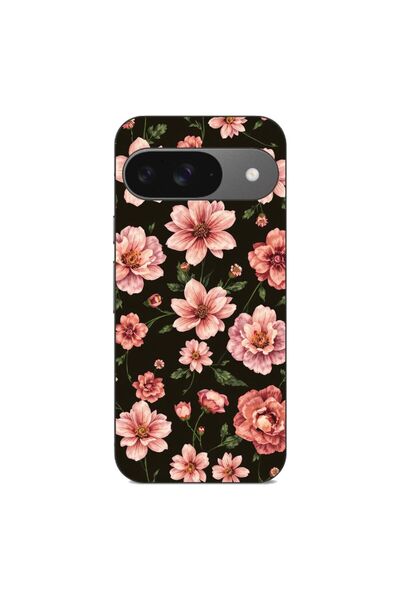 OEM Калъф, съвместим с Google Pixel 9 Pro, силиконов гел TPU, с шарка на розо...