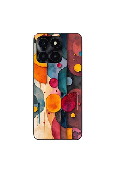 OEM Husa compatibila cu Honor X6a Silicon Gel Tpu Model Abstract Shapes and C...