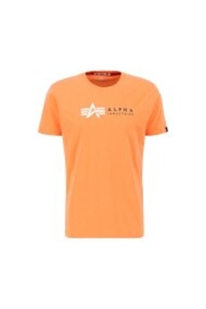 Alpha Industries Tricou portocaliu pentru bărbați Label T Tangerine