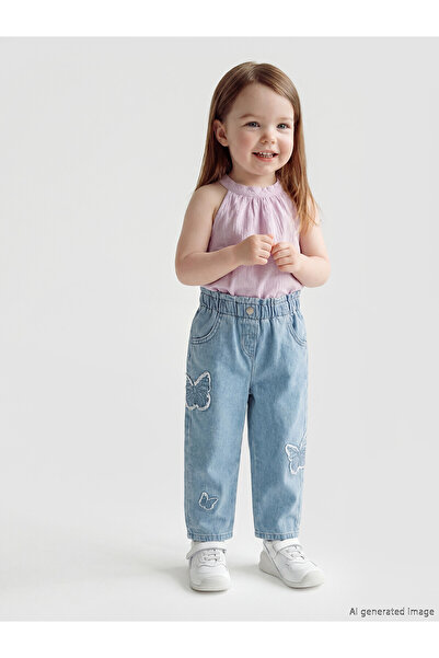 LC Waikiki Nevavm Embroidered Baby Girl Jean Pants with a Difference