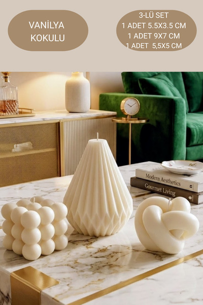 AKLIMDASIN Mum Kokulu Pinterest Tasarım Krem Renk Dekoratif Mum Handmade Koku...