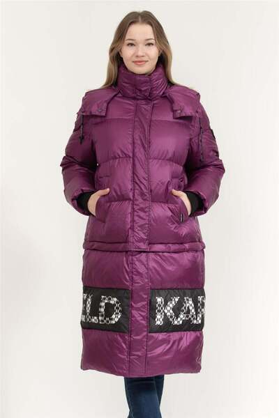 Karl Lagerfeld Transformer Long Down Kadın Mont Mor