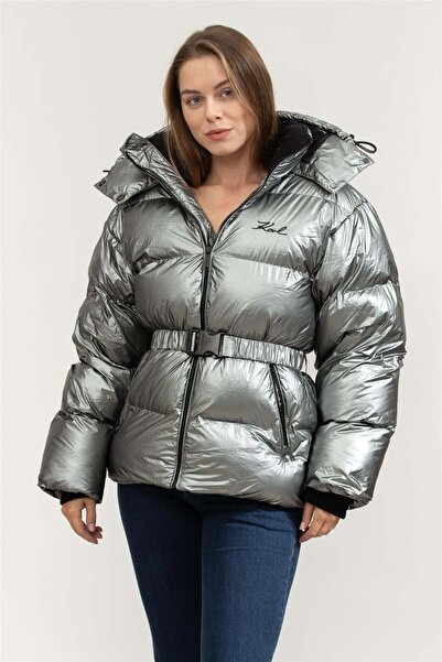 Karl Lagerfeld Metallic Puffer Kadın Şişme Mont Çok Renkli