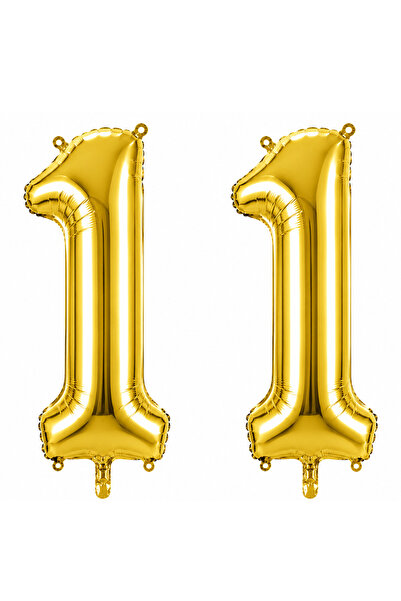 BeySüS 11 Number Foil Balloons Gold Color (36 cm)