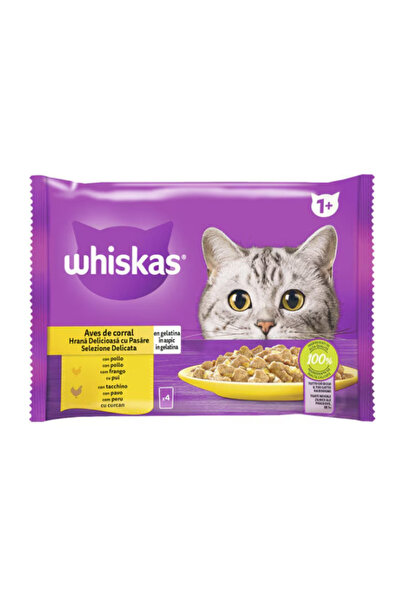 Whiskas Wet cat food Adult with poultry in aspic 4x 85 g