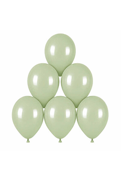 BeySüS Green Color Latex Macaron Balloon (30 cm) - 6 Pieces