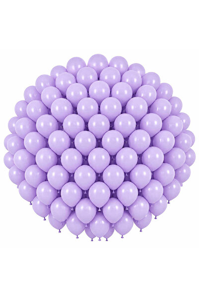 BeySüS Lilac Color Latex Macaron Balloons (30 cm) - 100 Pieces