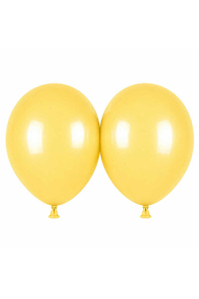 BeySüS Yellow Color Latex Macaron Balloon (45 cm) - 2 Pieces