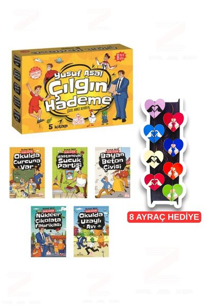 Nesil Çocuk Yayınları Yusuf Asal-Crazy Hademe Set (5 Books) - 8-Piece Special...