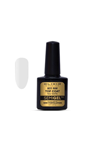 Elixir SEMI GEL (ΗΜΙΜΟΝΙΜΟ ΒΕΡΝΙΚΙ) - 801 (TOP COAT) 8ML - NO WIPE