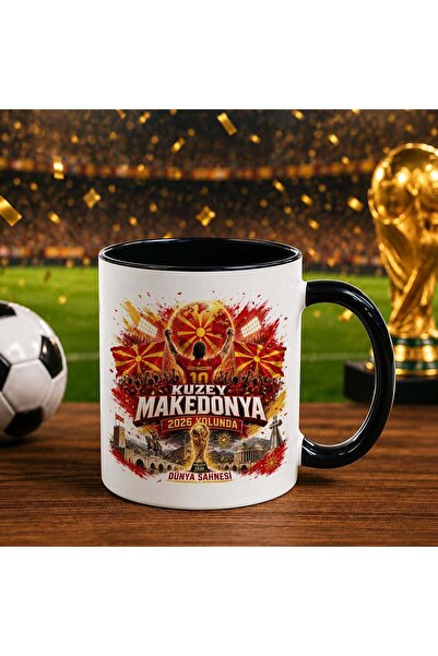 Bk Gift كأس أسود بتصميم كأس العالم لكرة القدم بتصميم مشجعي شمال ميكادونيا -3