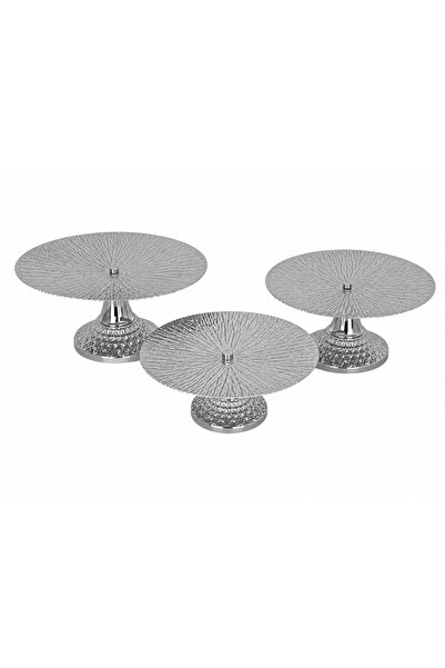 OEM Suport Pentru Candy Bar Rotund Din Metal Argintiu 3/Set
