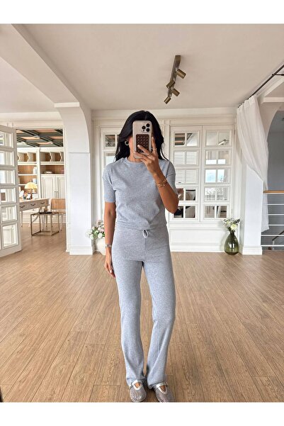 STYLE STOP Women's Short Sleeve Top and Bottom Summer Waffle Set