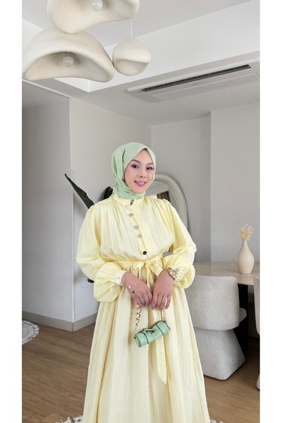 NİLNUR MODA فستان ماربيلا للموسم الجديد بتفاصيل أزرار