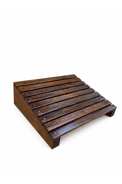 UZUNHELVACI AHŞAP Masa Altı Ayaklık Standı Ayak Rampası 50x40 Ön YÜK.5 Cm Ark...
