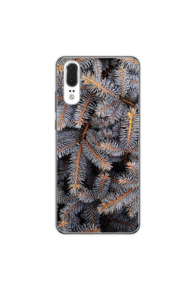 OEM Калъф, съвместим с Huawei P20, силиконов гел TPU, с десен на клонки от дъ...