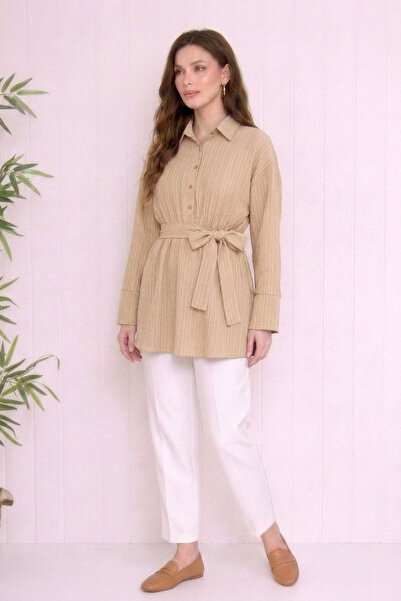 Asya Karen Drawstring Belted Muslin Tunic
