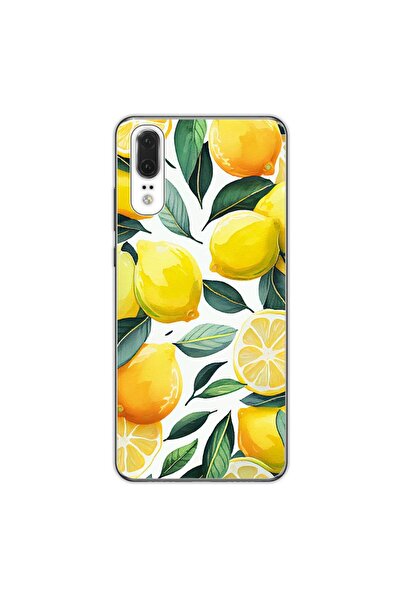 OEM Калъф за Huawei P20 от силиконов гел TPU с десен на лимони