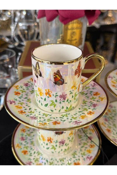LOKMAN ZÜCCACİYE SHOWROOM Kosova Sedefli̇ Bahar Esi̇nti̇si̇ Coffee Cup Set 90 ml