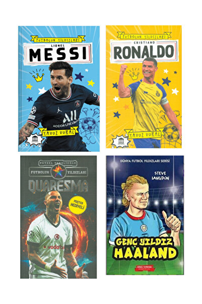 İndigo Kitap Futbol Seti 4 Kitap Messi - Ronaldo - Quaresma - Haaland