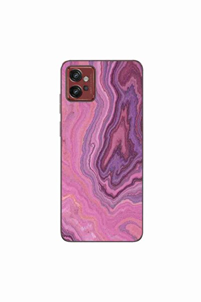 OEM Калъф, съвместим с Motorola Moto G32, силиконов гел TPU, с шарка Розов кв...
