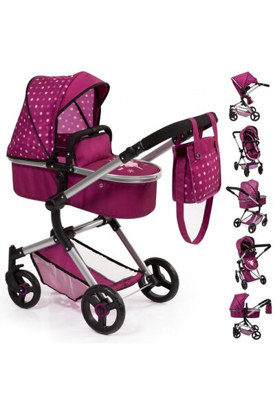 Bayer Carucior 2in1 pentru papusi Neo Vario Bordo Fairy reversibil, cadru pli...