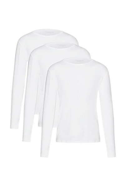 Tommy Hilfiger Ανδρικό Σετ Μακρυμάνικα T-shirt 3 Τεμαχίων Λευκό UM0UM03022-0WT