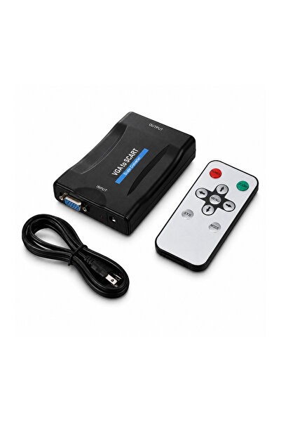 Microcase VGA to SCART Görüntü Dönüştürücü 3.5mm Ses Girişli Kumandalı AL5749