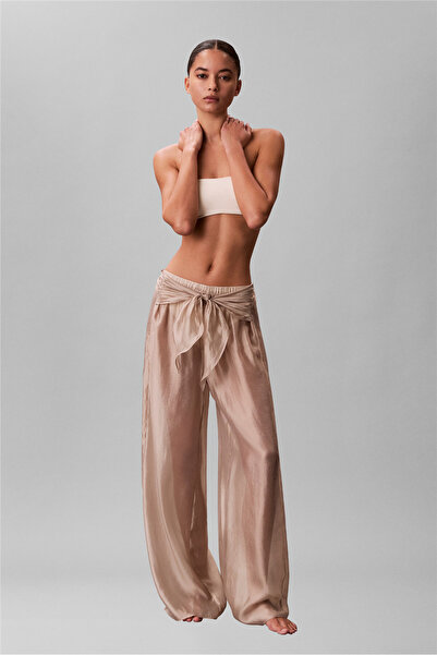 Calvin Klein Tie Pant Kadın Plaj Pantolonu Bej