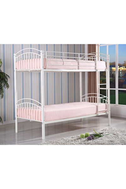 MarketMob Pat supraetajat 215 x 99 cm Alb metalic Copii MBO 6