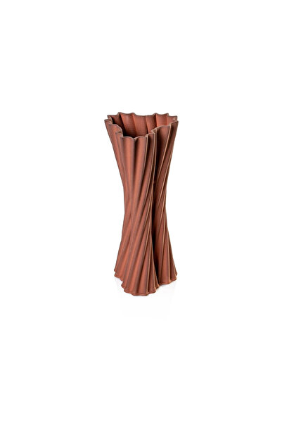 Midas Furniture مزهرية سيراميك 11×13×30 سم بلون بني
