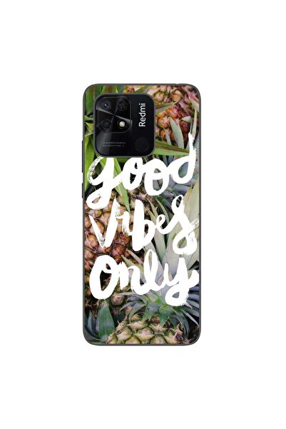 OEM Case compatible with Xiaomi Redmi 10C Silicon Gel Tpu Model Good Vibes Only