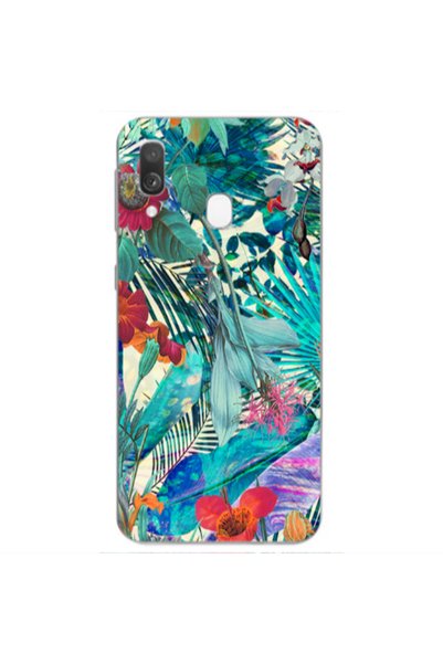 Other Samsung A40 Blue laves tropical Transparent Silicone TPU Θήκη