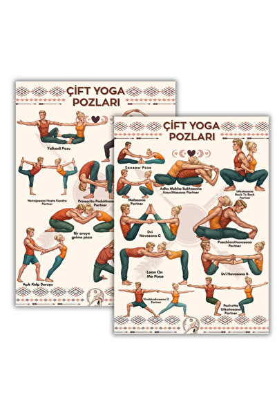 Yoga Hareketleri 35 Kartlık Çift Yoga Poz Kartları Serisi