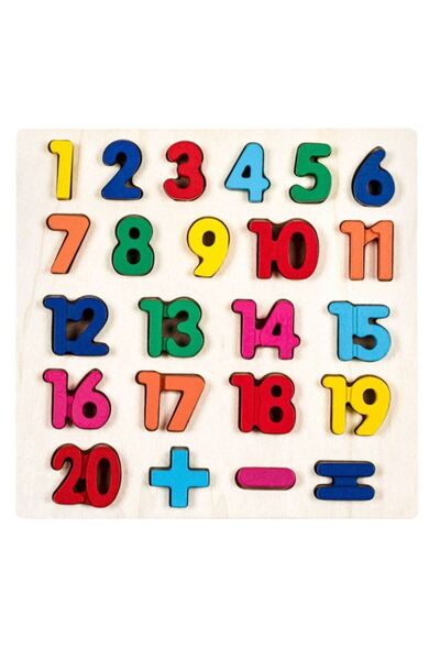 OEM Puzzle educativ din lemn pentru copii, Cifre (23 de piese) - 28x27.5cm, p...