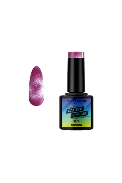 Elixir 5G GLITTER SEMI GEL (ΗΜΙΜΟΝΙΜΟ BΕΡΝΙΚΙ) - 1176 (MAUVELOUS) 8ML