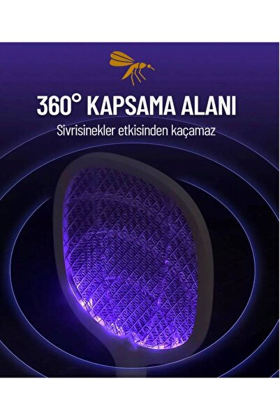 Wokai USB Şarjlı Uv Işıklı Elektrikli Sivrisinek Öldürücü Raket Sinek Öldürücü Sineksavar