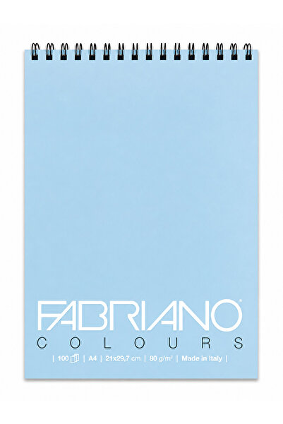 Fabriano Caiet de scris Colors A4 100 de pagini cu spirală - Celeste