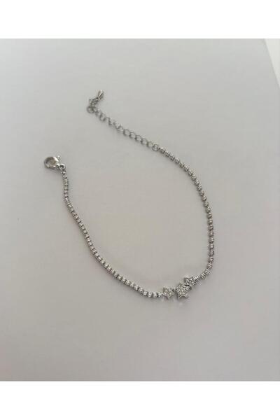 FASHION Minimal Star Model Waterway Zircon Stone Silver Color Bracelet