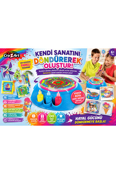 Cici Oyuncak Cra-Z-Art Dönen Boyama Seti Spin Art Makinesi Çocuklar İçin Yara...