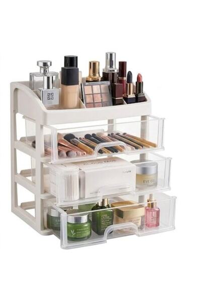 Soulima Organizator cosmetice, 3 sertare, 6 compartimente, 27 x 23.5 x 17 cm,...