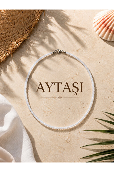 Cunda Doğal Taş Design Aytaşı Doğal Taş Kolye Minimal Model