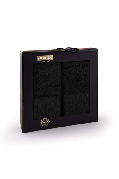 Zwoltex Artdeco Black Towel Top Bottom Set 50x90+70x140 450GSM