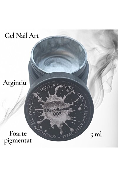 E-Unghii Gel Nail Art Silver 003