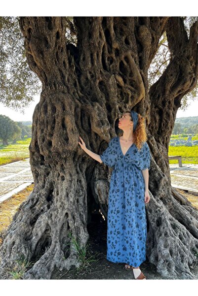 Eda Otantik Dress Half Low Sleeve Blue